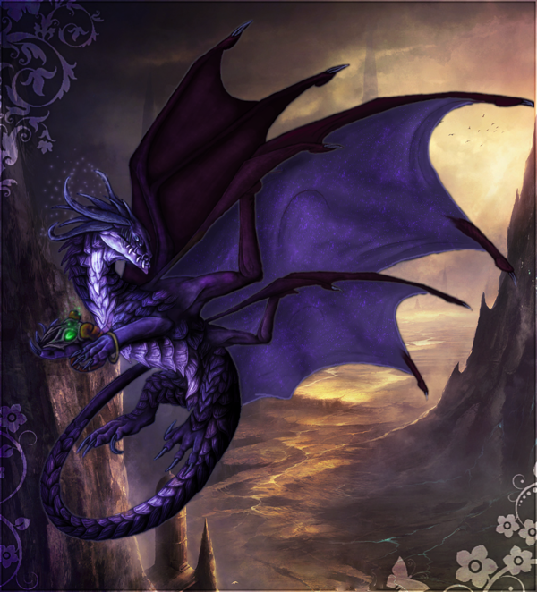 Dragon Violet Aux 2 Paires D'ailes