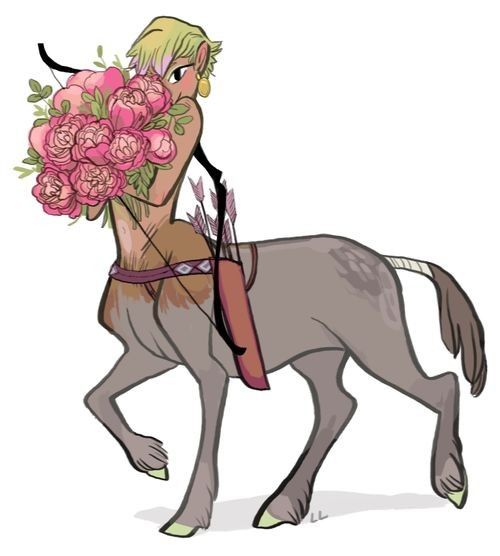 Centauresse Portant Un Bouquet De Fleurs