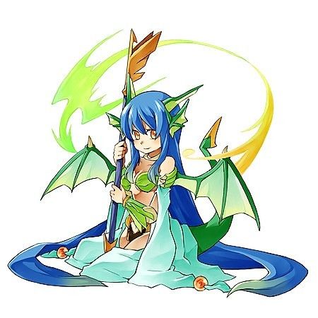 Fille Dragon Manga Bleue Verte
