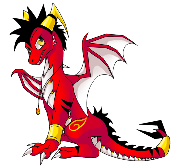 Dragon Rouge Blanc Jaune Noir Chibi