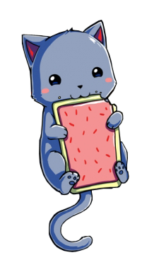 Chat Bleu Manga Mangeant 1 Biscuit