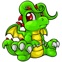 Dragon Vert Chibi Assis