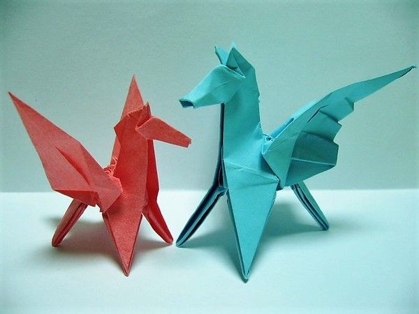 2 Chevaux Ailés Origamis