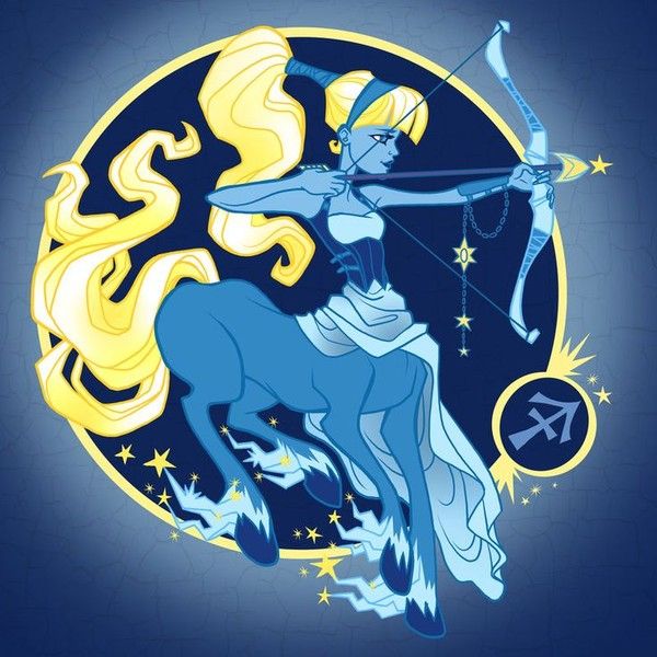 Sagittarius Centauresse Manga Bleue Jaune