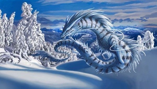 Dragon Oriental Des Neiges