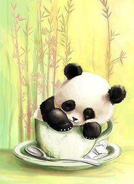Bébé Panda Endormi Dans 1 Tasse