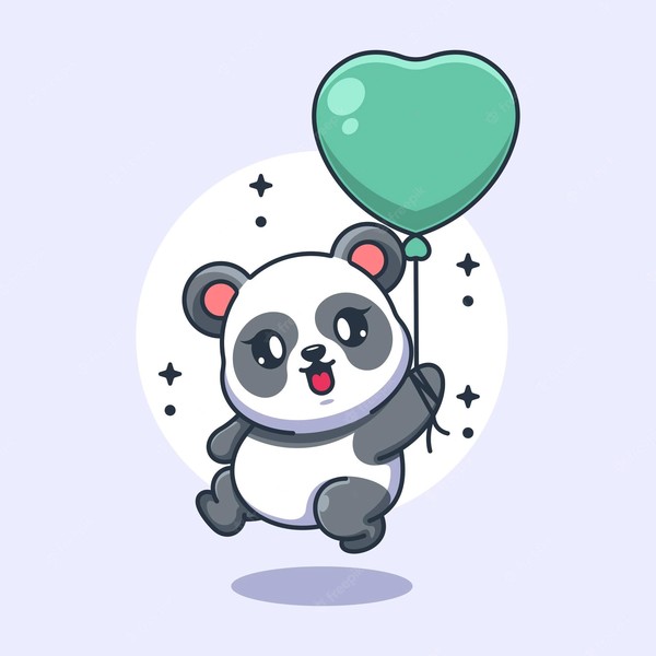 Panda Ballon Cœur 