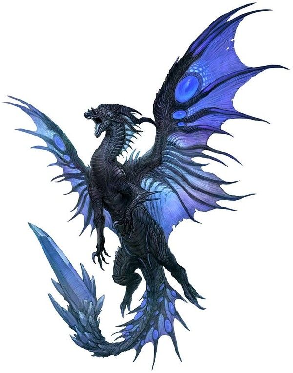 Dragon Noir Violet Queue Cristal