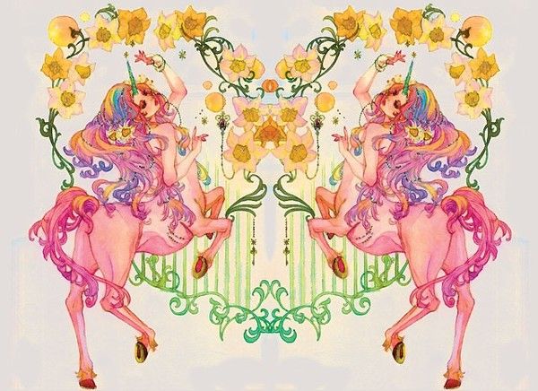 Centauresse Unicorne Rose Effet Miroir