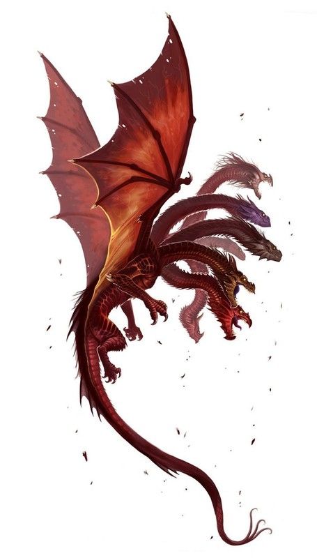 Dragon Hydre Rouge à 7 Têtes