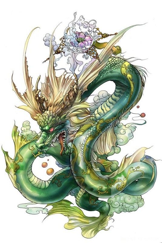 Dragon Oriental Vert Majestueux