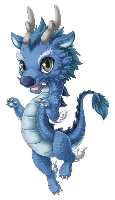 Dragon Oriental Chibi Bleu