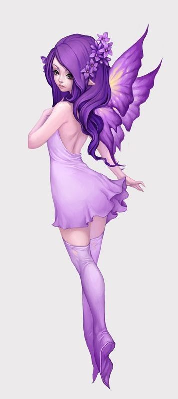 Fée Manga Papillon Violette