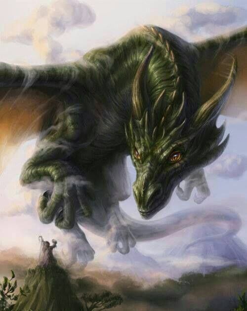 Dragon Vert Géant Volant
