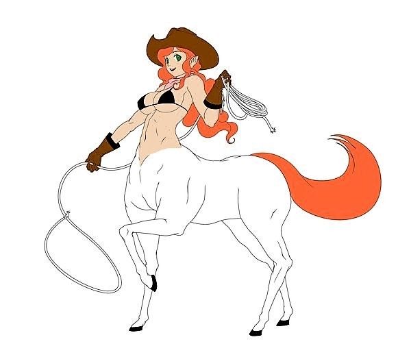 Centauresse Manga Blanche Orange CowGirl