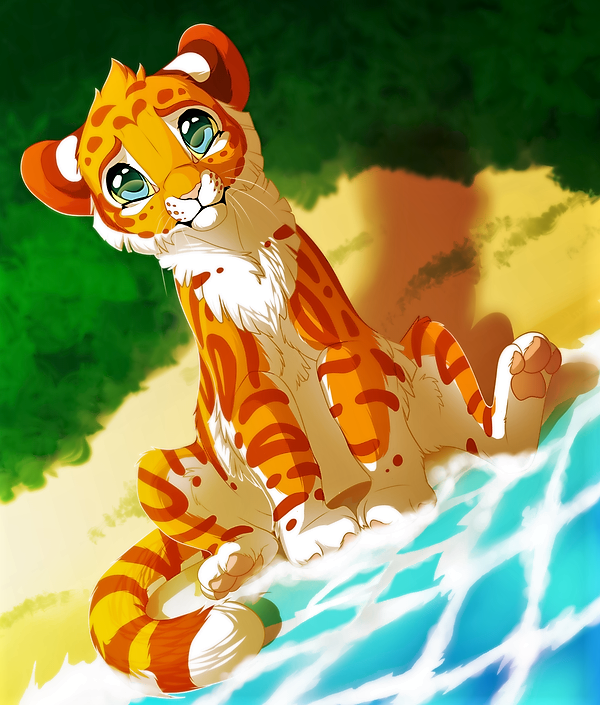 Tigre Manga Au Bord De L'Eau