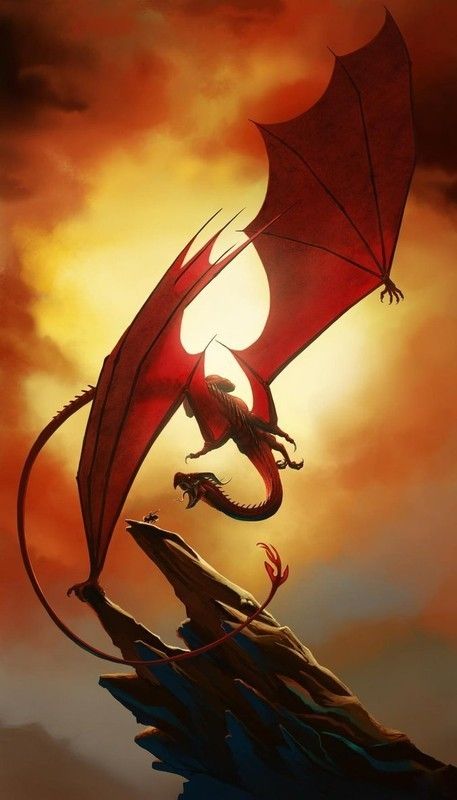 Dragon Rouge Géant Contre 1 Chevalier