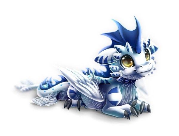 Dragonnet Chibi Blanc Bleu