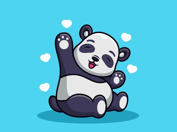 Panda Heureux Cœurs
