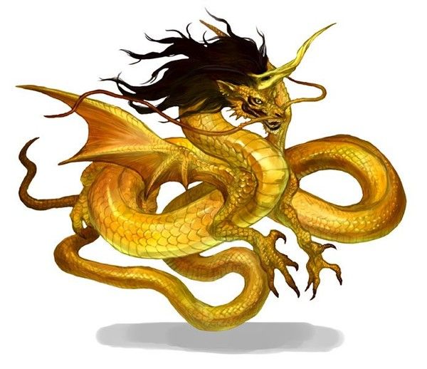 Dragon Oriental Doré Noir