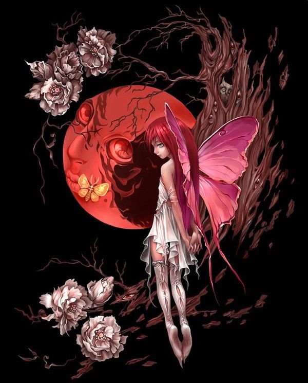 Fée Lune Ailes Roses
