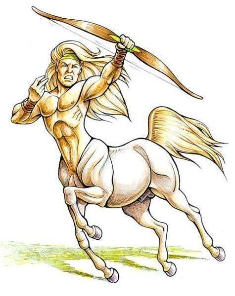 Centaure Archer Blanc Blond Dessiné