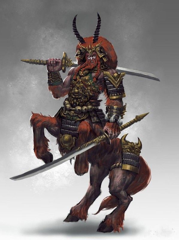 Centaure Samouraï Avec 2 Sabres