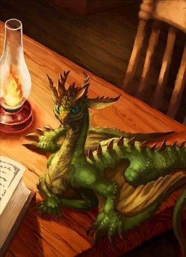 Dragonnet Vert Sur Une Table