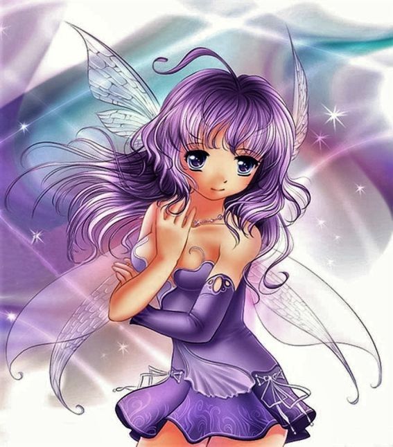 Fée Manga Violette Mauve