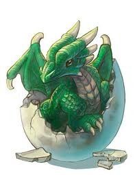 Naissance D'un Dragonnet Vert Émeraude 
