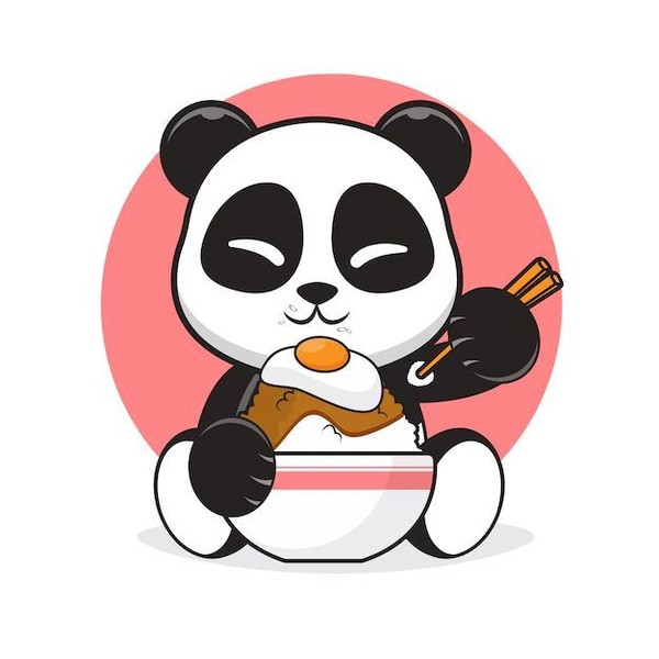 Panda Mangeant 1 Donburi