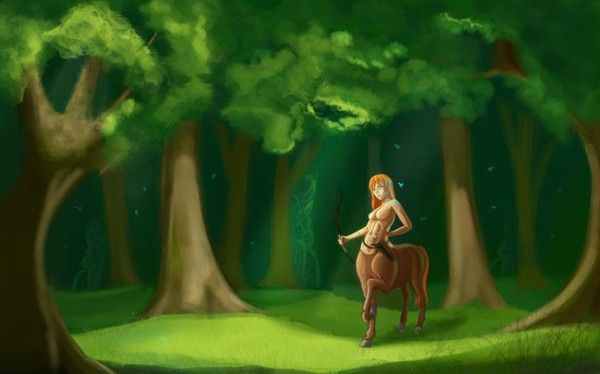 Centauresse Archère Dans La Forêt