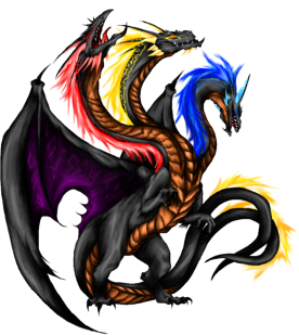 Dragon Hydre Noir Multicolore
