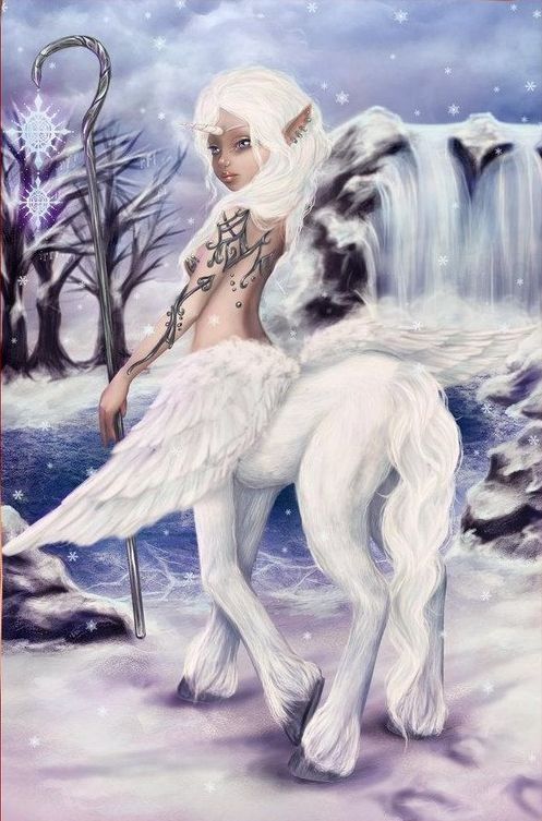 Centauresse Unicorne Ailée Blanche