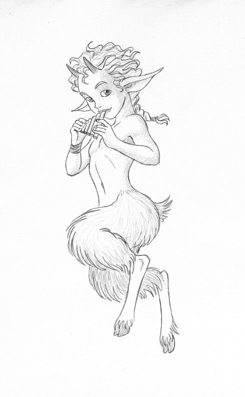 Satyr dessiné au crayon