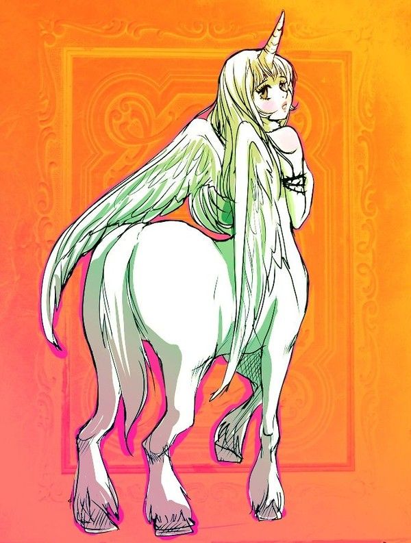 Centauresse Manga Blanche Unicorne Ailée