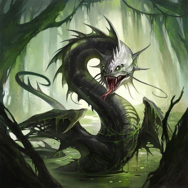Dragon Gris Serpent Des Marais