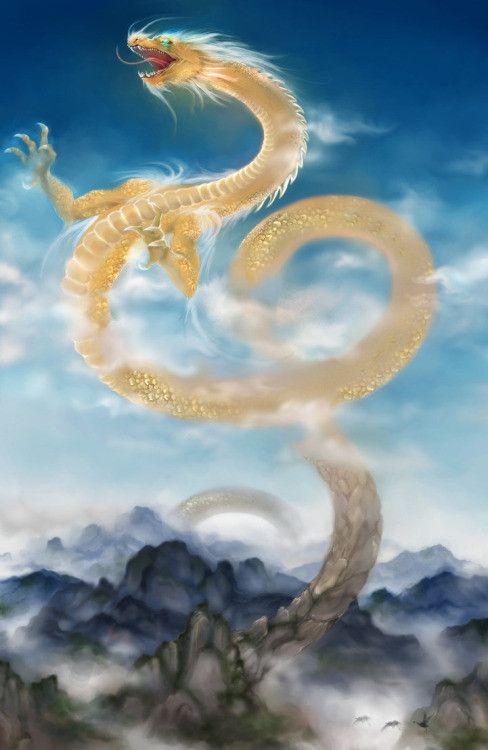 Dragon Oriental Doré Géant