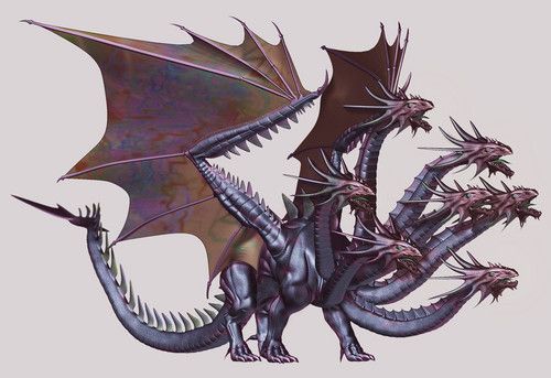 Dragon Hydre Noir à 7 Têtes