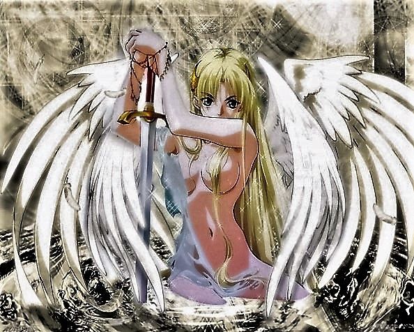 Ange Manga Fille Blonde Avec Epée