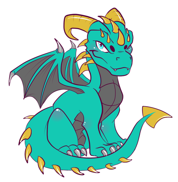 Dragon Chibi Turquoise & Or