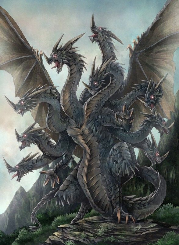 Dragon Hydre Noir à 9 Têtes