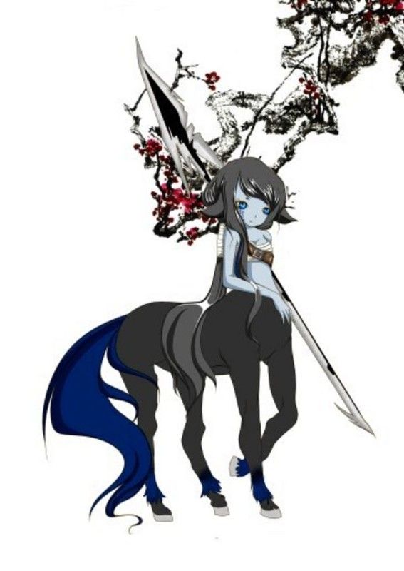Centauresse Manga Noire Bleue