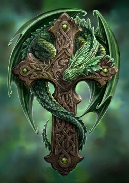 Dragon Vert Talisman Croix