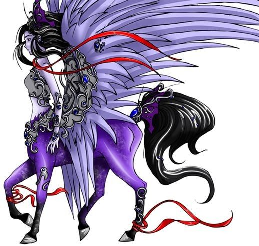 Centauresse Manga Ailée Violette Noire