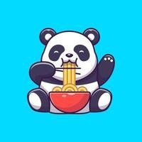 Panda Mangeant 1 Bol de Nouilles