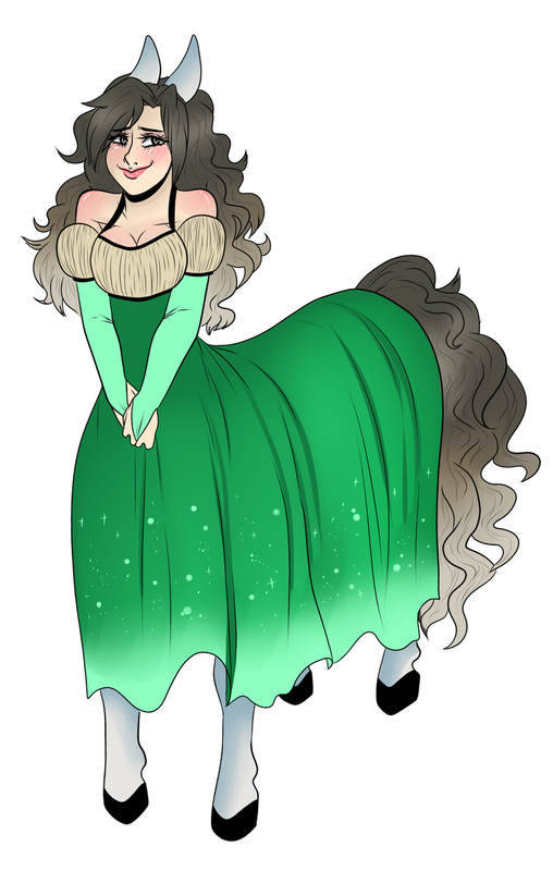 Centauresse Vêtue D'une Robe Verte