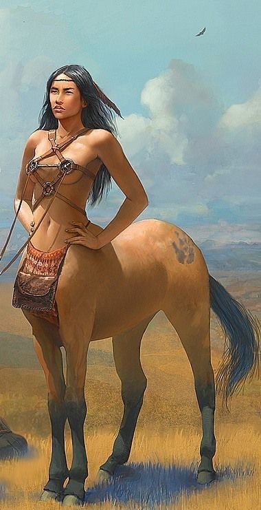 Centauresse Amérindienne Couleur Fauve