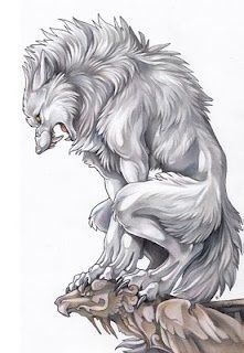 Loup Garou Blanc Sur Aplomb Rocheux