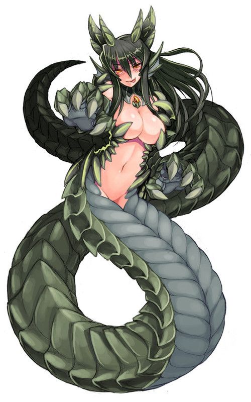 Femme Dragon Manga Verte Grise